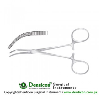 Overholt-Baby Dissecting and Ligature Forceps Curved Stainless Steel, 14 cm - 5 1/2"